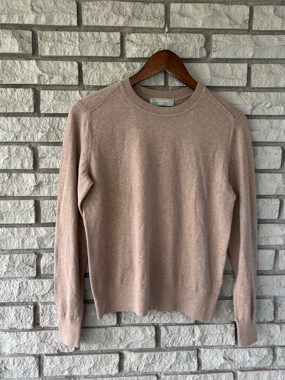 Everlane  100% Organic Cotton Crewneck Tan Sweater Size XS